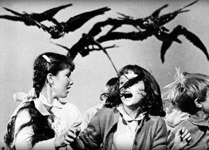 Girls being attacked from Alfred Hitchcock 