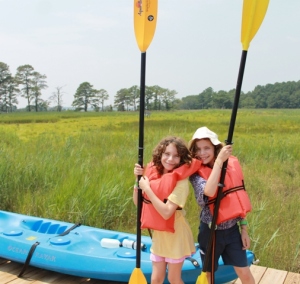 campers going kayaking