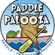 Paddlepalooza logo with owl kayaking